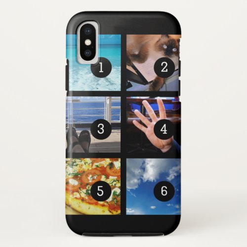 Easily Make Your Own Photo Design 6 images Black iPhone XS Case