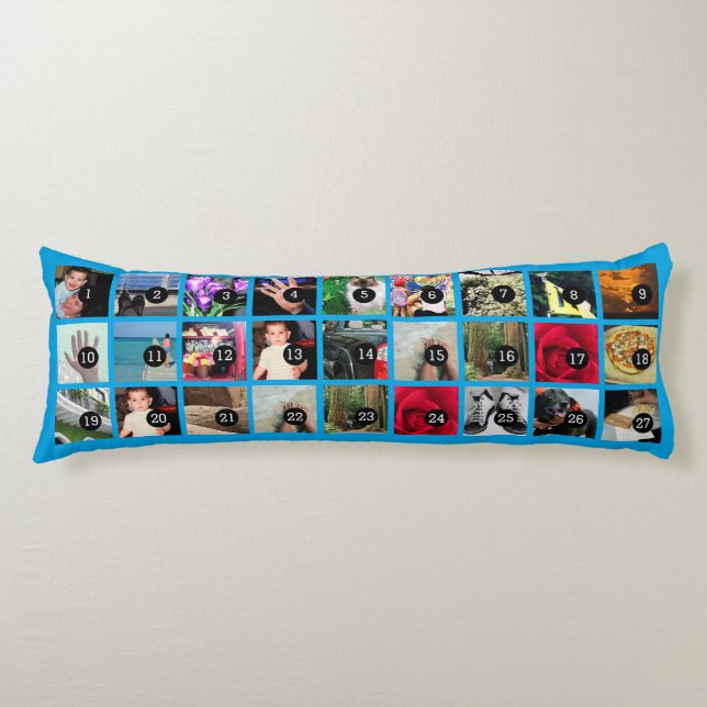 Easily Make Your Own Photo Display with 27 images Body Pillow (Front)