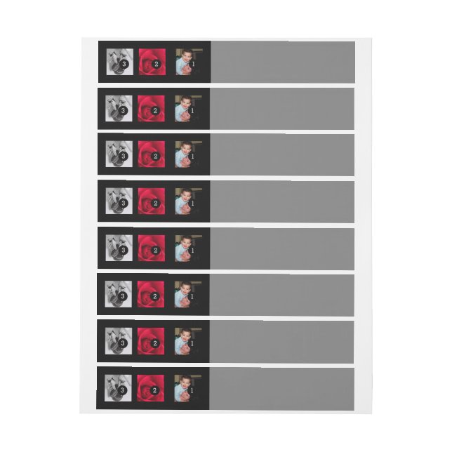 Easily Make Your Own Photo Display with 3 photos Wrap Around Address Label (Sheet)