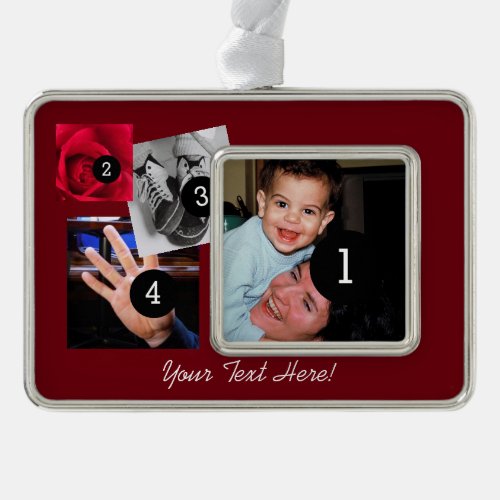 Easily Make Your Own Photo Display with 4 photos Christmas Ornament
