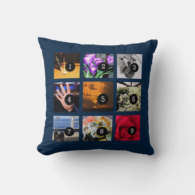 Easily Make Your Own Photo Pillow with 9 images (Front)
