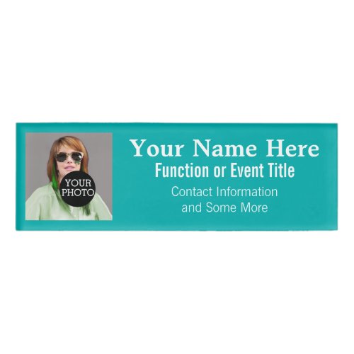 Easily Make Your Own Turquoise Photo Logo name tag