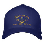 Easily Personalize A Stylish Captain Rope Anchor Embroidered Baseball Hat at Zazzle