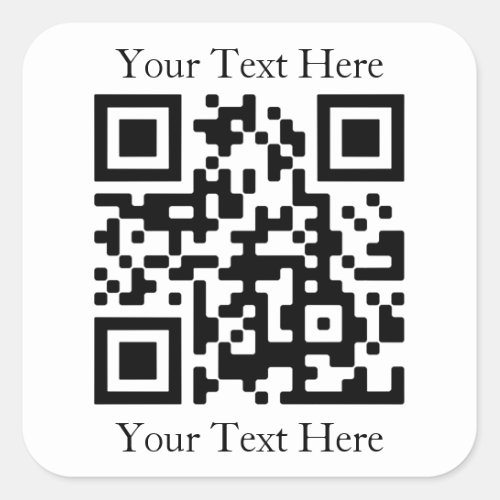 Easily Upload Your Own QR Code  Add Text Square Sticker