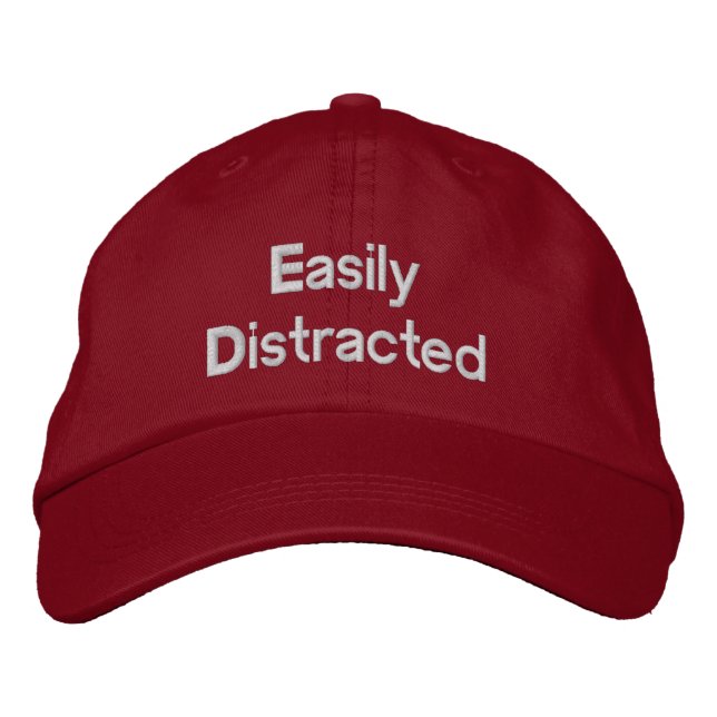 EasilyDistracted Embroidered Baseball Cap (Front)