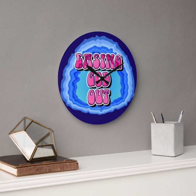 Easing GOD Out Geode 12 Step AA Recovery Slogan Large Clock (Office)