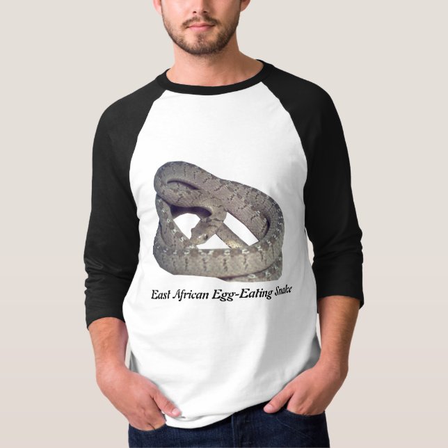 East African Egg-Eating Snake 3/4 Sleeve Raglan T-Shirt (Front)
