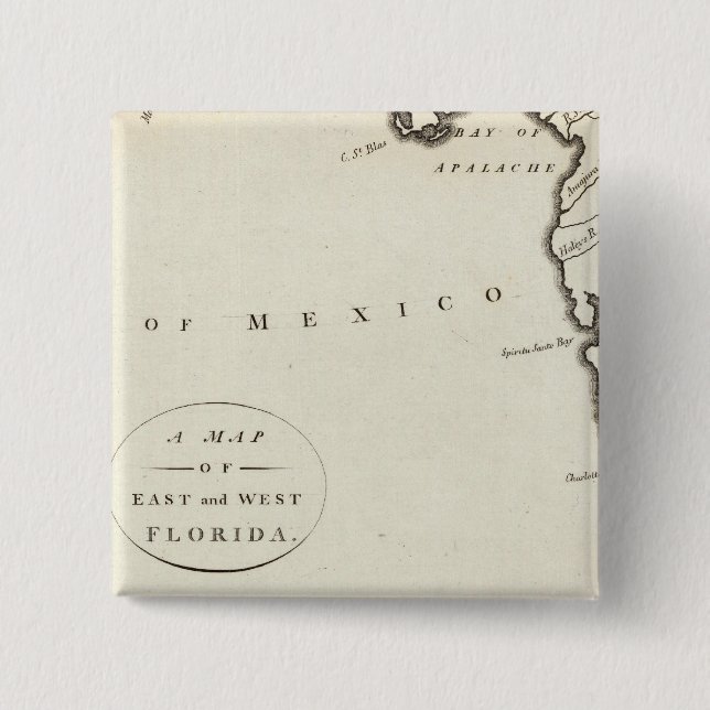 East and West Florida Pinback Button (Front)