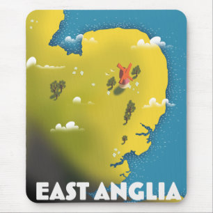East Anglia travel poster. Postcard Canvas Print Mouse Pad