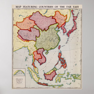 East AsiaPanoramic MapEast Asia Poster