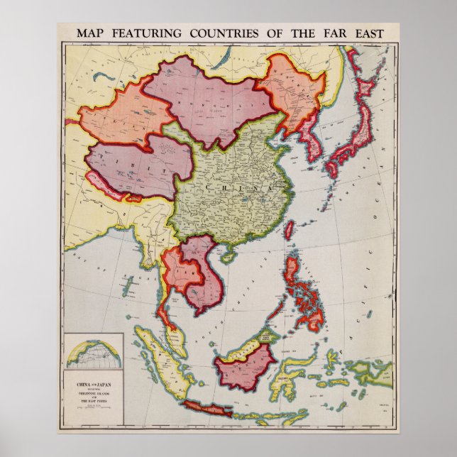East AsiaPanoramic MapEast Asia Poster (Front)