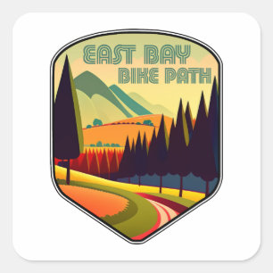 East Bay Bike Path Colors Square Sticker