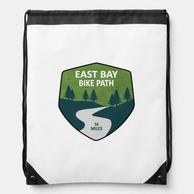 East Bay Bike Path Drawstring Bag (Front)