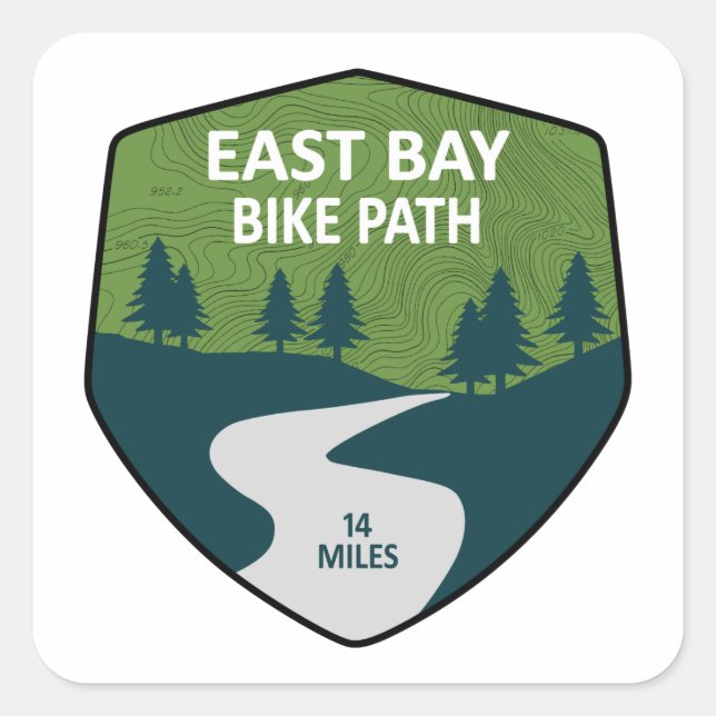 East Bay Bike Path Square Sticker (Front)