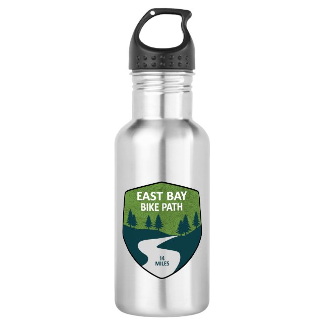 East Bay Bike Path Stainless Steel Water Bottle (Front)