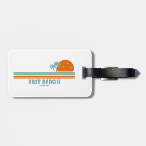 East Beach Georgia Sun Palm Trees Luggage Tag