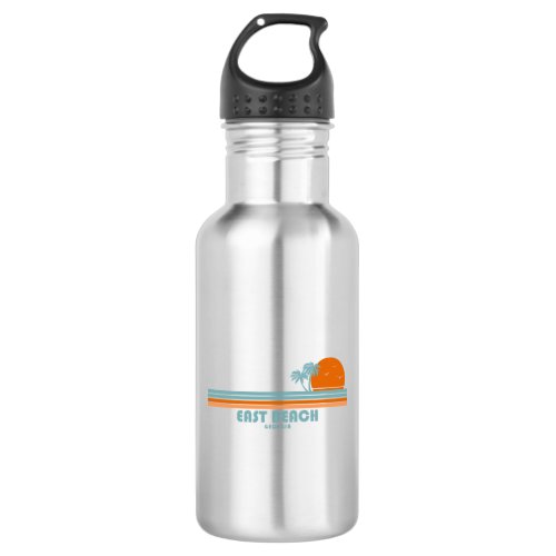 East Beach Georgia Sun Palm Trees Stainless Steel Water Bottle