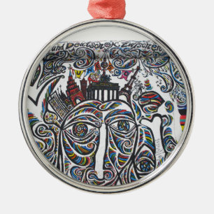 East Berlin Wall Graffiti Metal Ornament