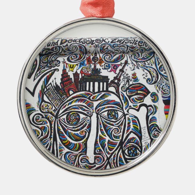 East Berlin Wall Graffiti Metal Ornament (Front)