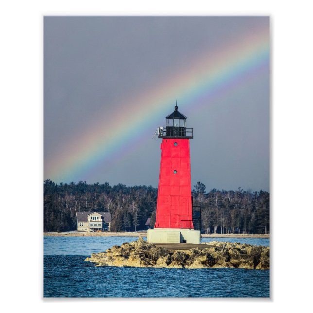 East Breakwater Lighthouse Manistique Michigan Photo Print (Front)