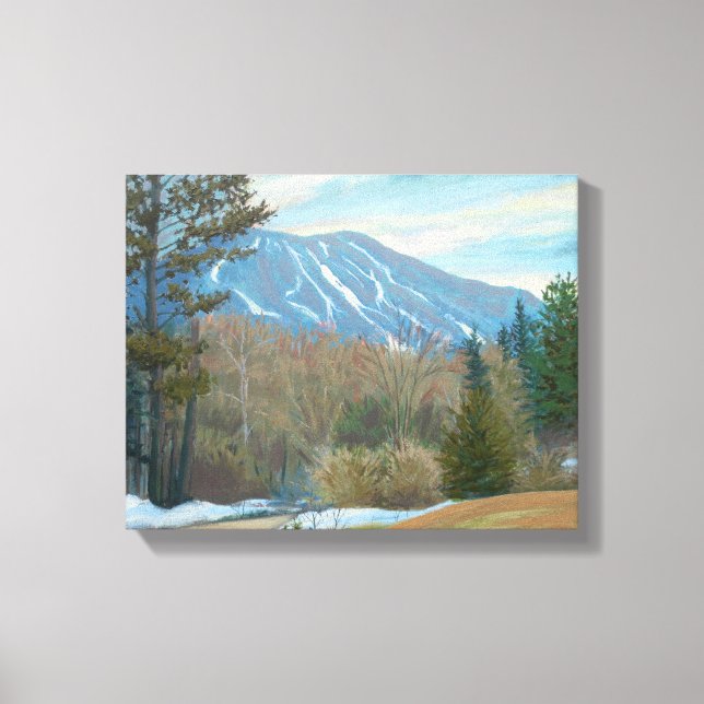 East Burke Vermont Burke Mountain in the winter Canvas Print (Front)