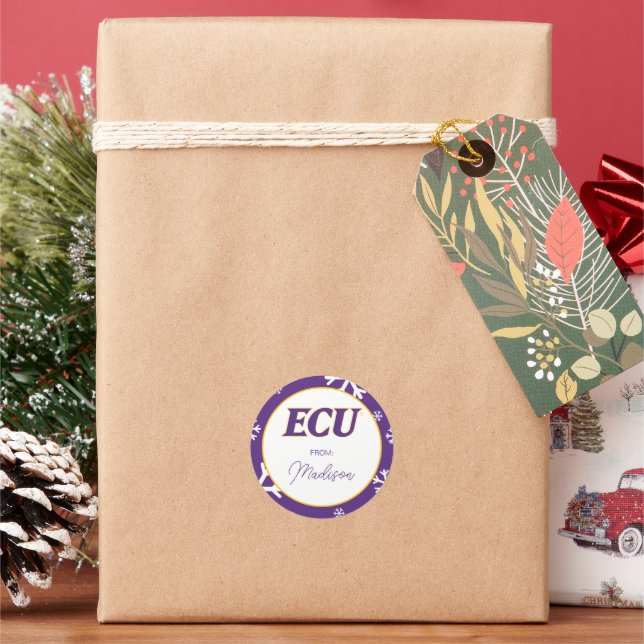 East Carolina University | ECU Logo 2 Classic Round Sticker (Holiday)