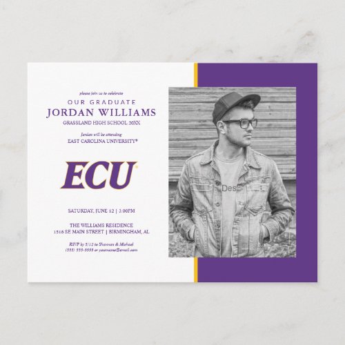 East Carolina University  ECU Logo Announcement Postcard