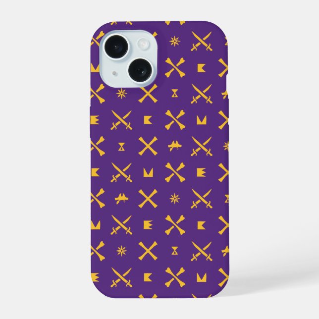 East Carolina University | Pirates Gold Pattern iPhone 15 Case (Back)