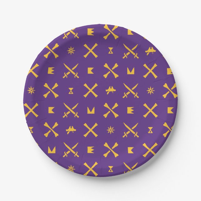 East Carolina University | Pirates Gold Pattern Paper Plates (Front)