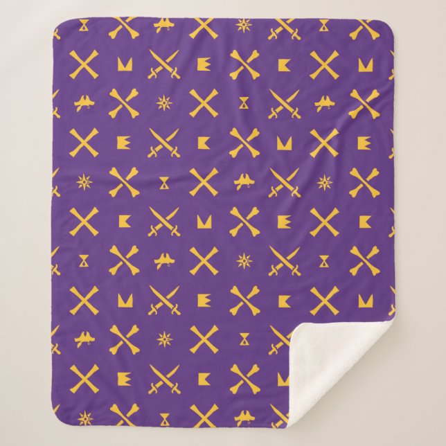 East Carolina University | Pirates Gold Pattern Sherpa Blanket (Front)