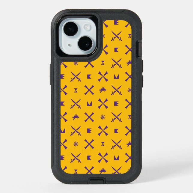 East Carolina University | Pirates Purple Pattern iPhone 15 Case (Back)