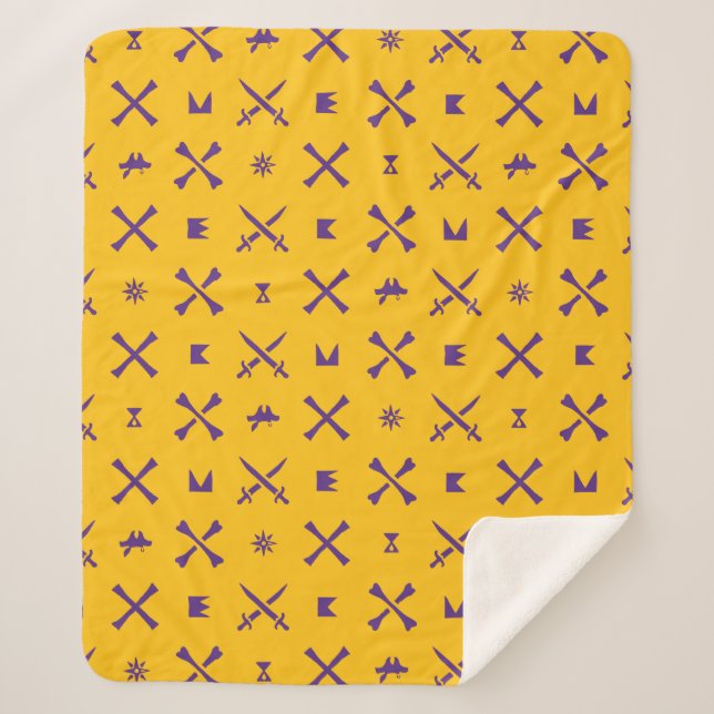 East Carolina University | Pirates Purple Pattern Sherpa Blanket (Front)