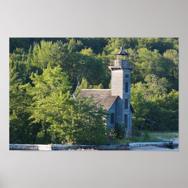 East Channel Lighthouse, Michigan Poster (Front)