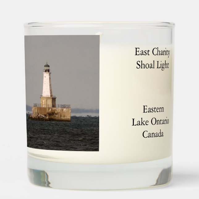 East Charity Shoal Light glass candle (Front)
