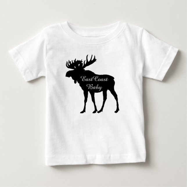 East Coast Baby cute rustic moose Christmas T-Shirt (Front)