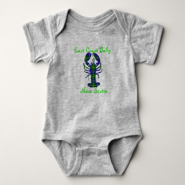 East Coast Baby Lobster Nova Scotia tartan Canada Baby Bodysuit (Front)