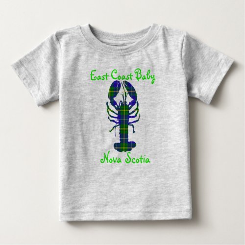 East Coast Baby Lobster Nova Scotia tartan Canada Baby T_Shirt