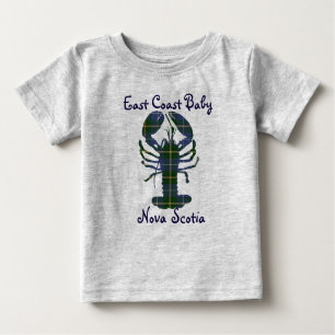 East Coast Baby Lobster Nova Scotia tartan Canada Baby T-Shirt