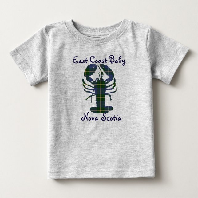 East Coast Baby Lobster Nova Scotia tartan Canada Baby T-Shirt (Front)