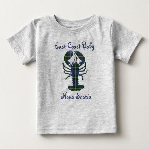 East Coast Baby Lobster Nova Scotia tartan Canada Baby T-Shirt
