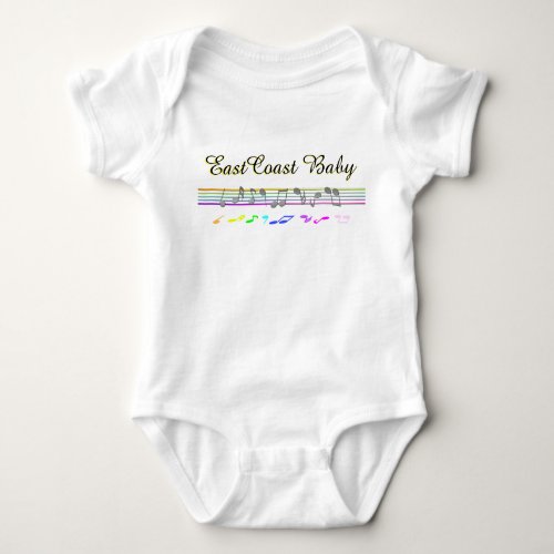 East Coast Baby music notes staff Baby Bodysuit