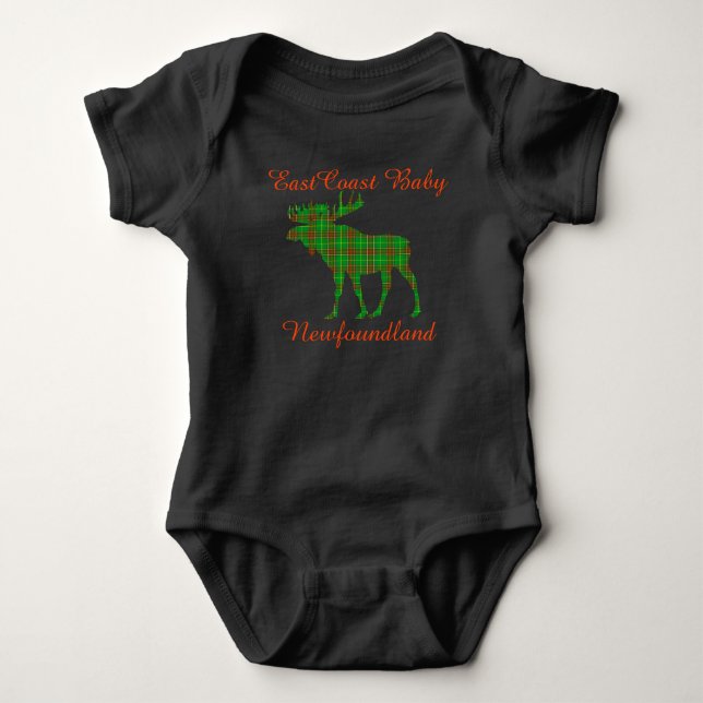 East Coast Baby Newfoundland tartan Moose Baby Bodysuit (Front)