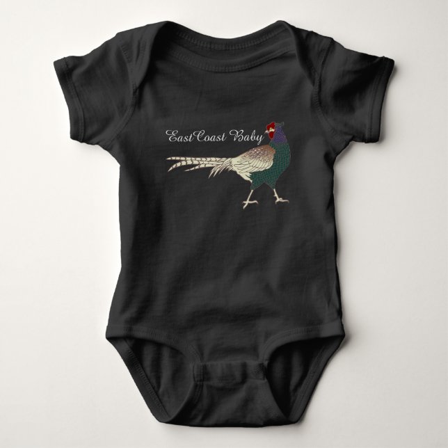East Coast Baby pheasant bird Baby Bodysuit (Front)