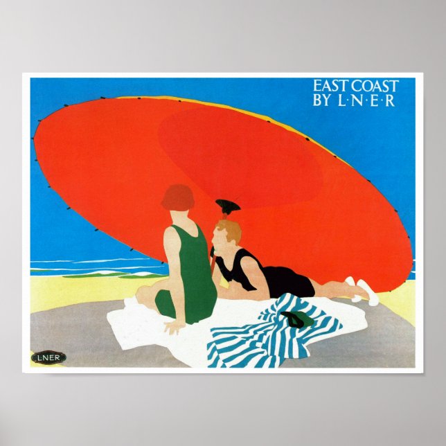 East Coast by LNER ~ Beach Umbrella Poster (Front)