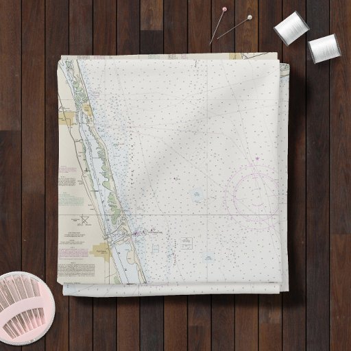 East Coast Florida ⚓ Authentic Nautical Chart Fabric