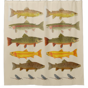 salmon shower curtain