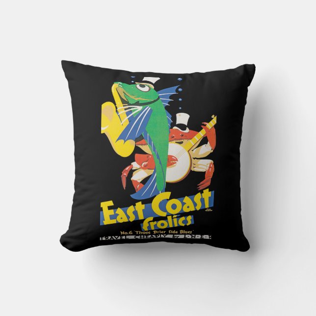 East Coast Frolics Throw Pillow (Front)