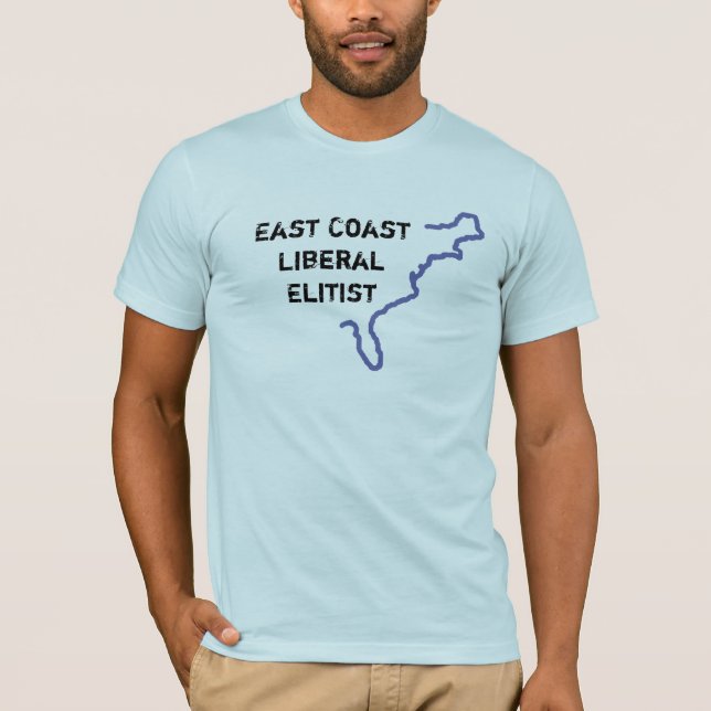East Coast Liberal Elitist - Blue S/S T-Shirt (Front)