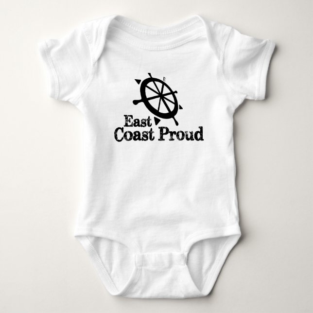 East Coast Proud - Nautical Helm Baby Baby Bodysuit (Front)
