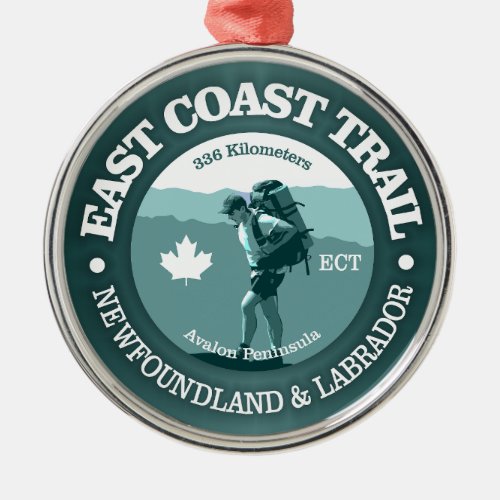 East Coast Trail T Metal Ornament